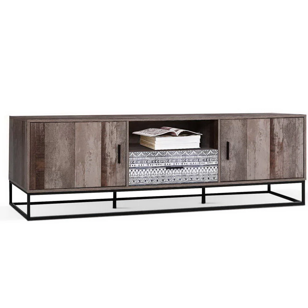 Lars 180cm TV Stand Entertainment Unit Storage Cabinet Industrial Wooden - Rustic - Nurns