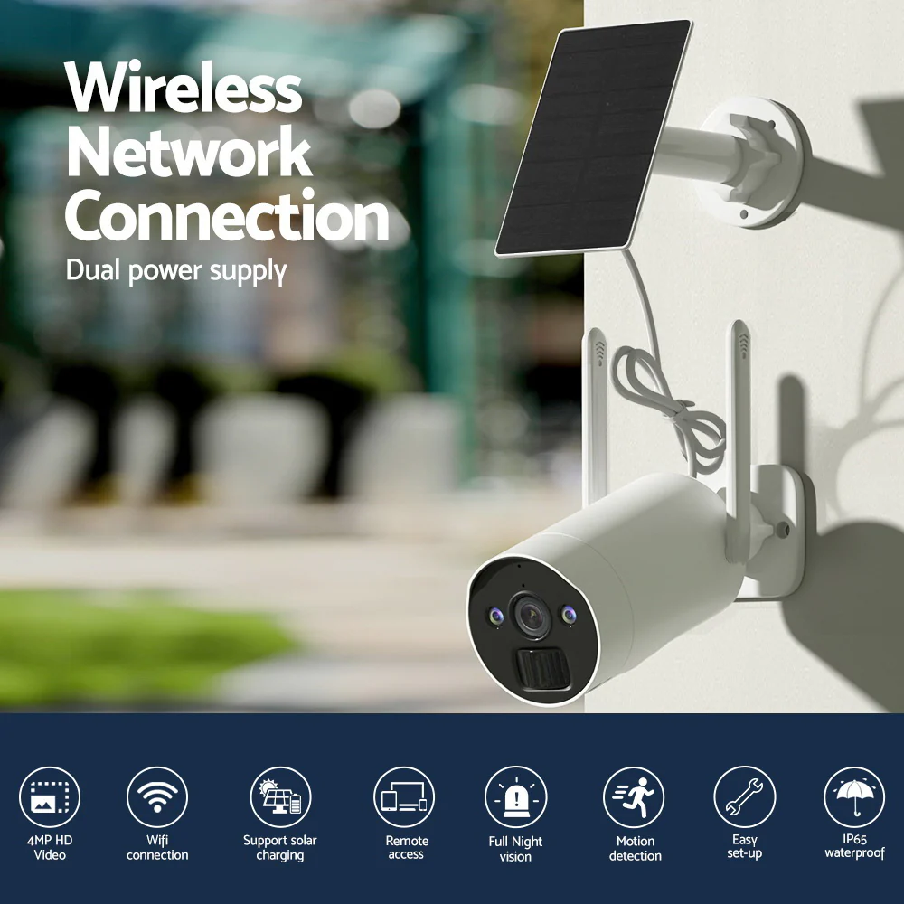 Wireless Solar CCTV Security Cameras 4MP 8CH NVR - Nurns