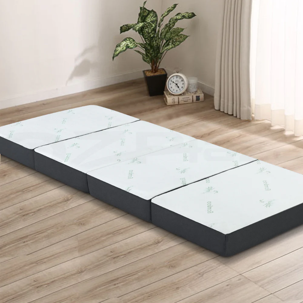 Andrew 10cm Portable Mattress Folding Foldable Foam Floor Bed Tri Fold 180cm - Single - Nurns