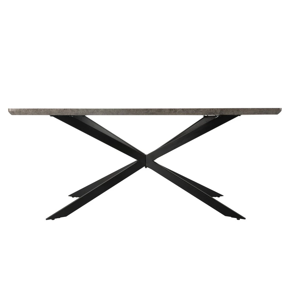 6-Piece Dario Navy Dining Table & Chair Set Rectangular Velvet Banquet - Nurns