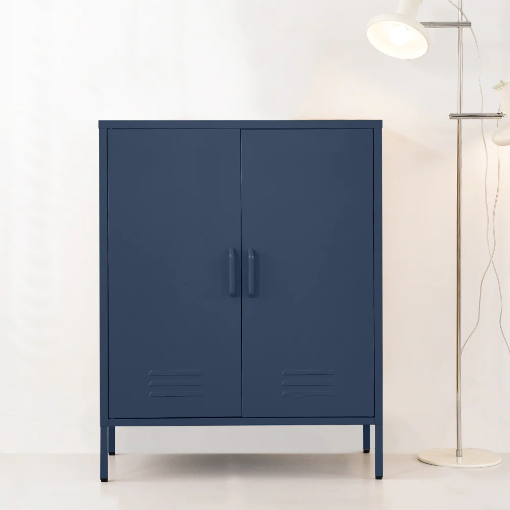 Ansel Metal Buffet Sideboard Cabinet - Blue - Nurns