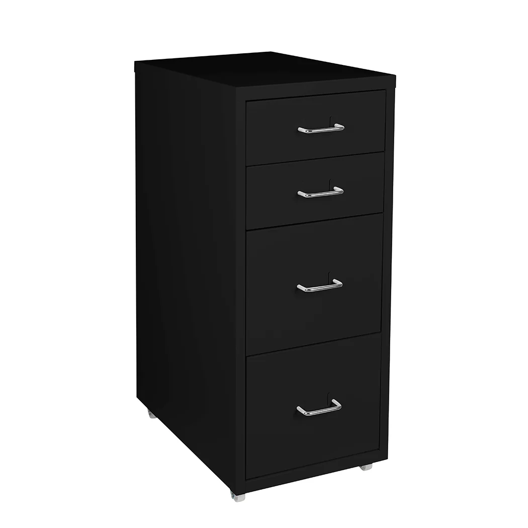 Levede 4 Drawer Office Drawers Cabinet Black - Nurns