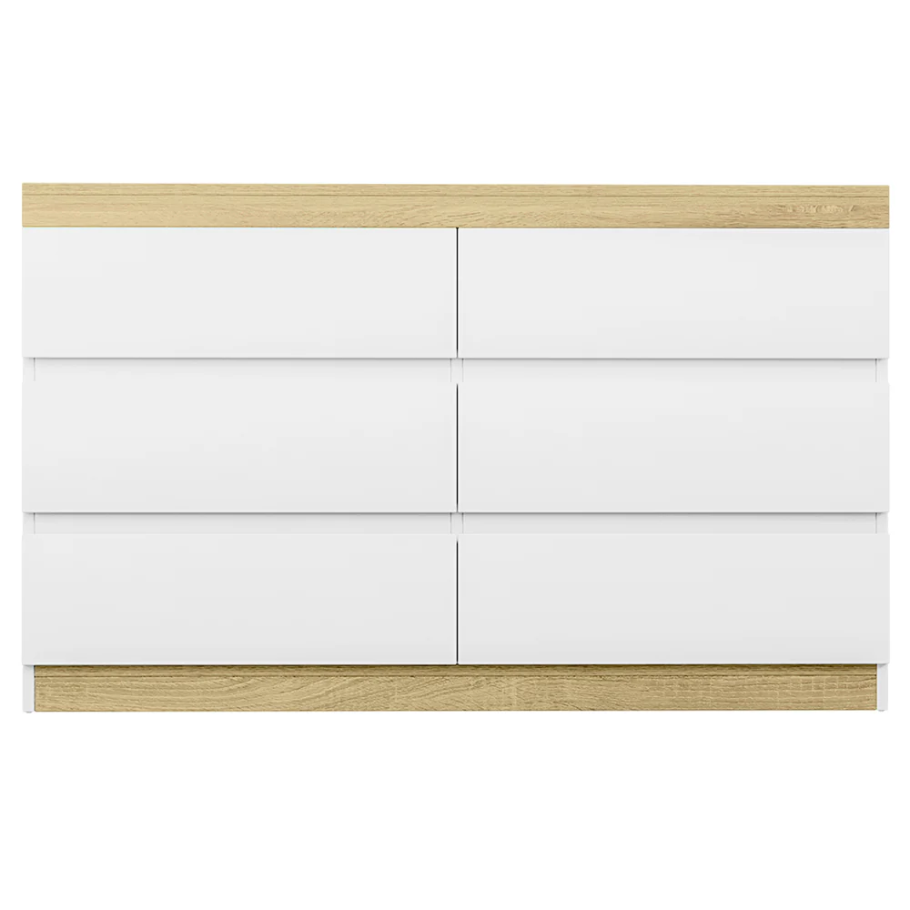 Artiss 6 Chest of Drawers Cabinet Dresser Table Tallboy Storage Bedroom White - Nurns
