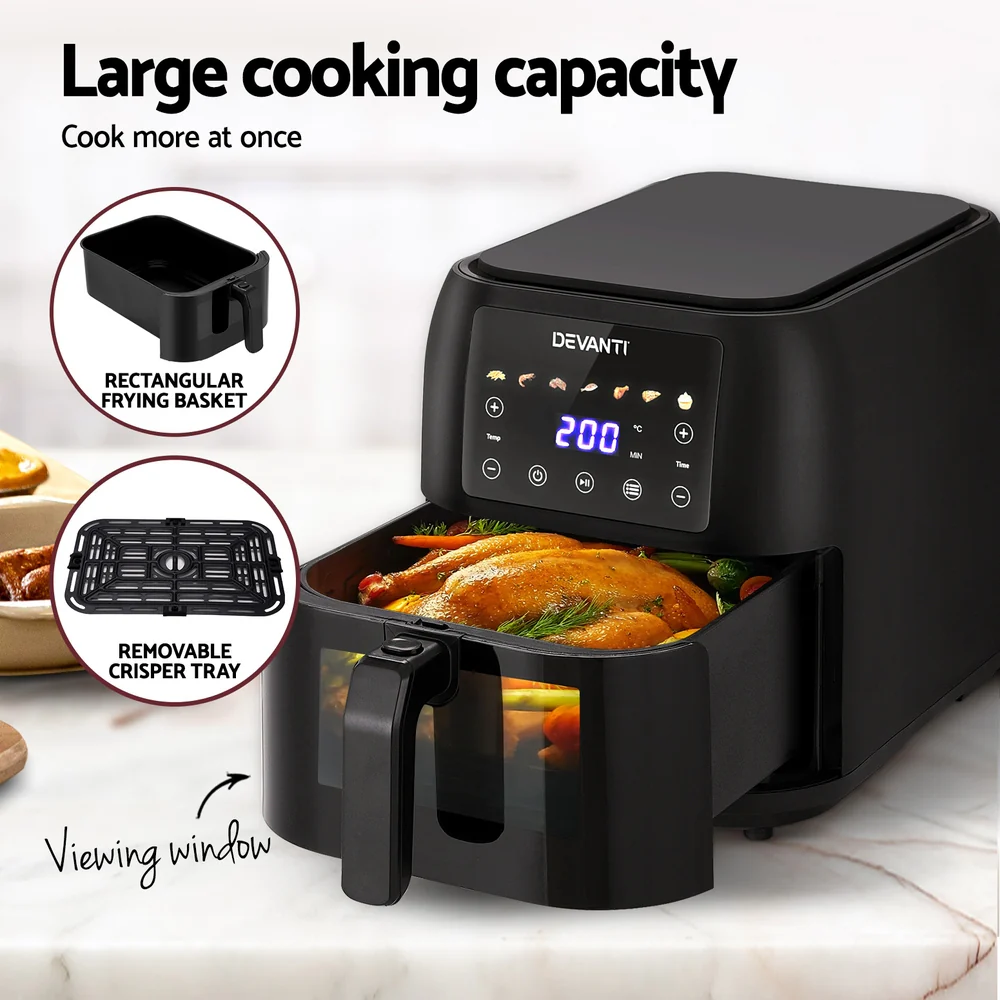 Devanti Air Fryer 8L LCD Fryers - Nurns