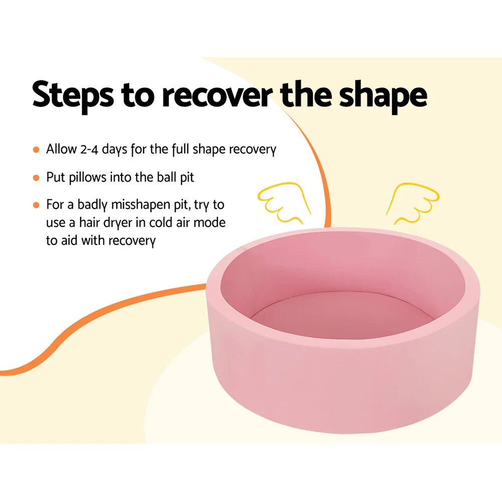 Ocean Foam Ball Pit with Balls Kids Play Pool Barrier Toys 90x30cm Pink - Nurns