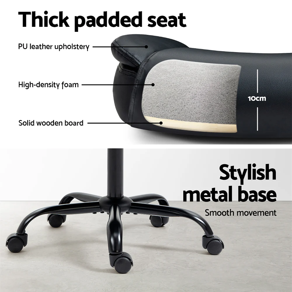 Artiss Executive Office Chair Mid Back Black - Nurns