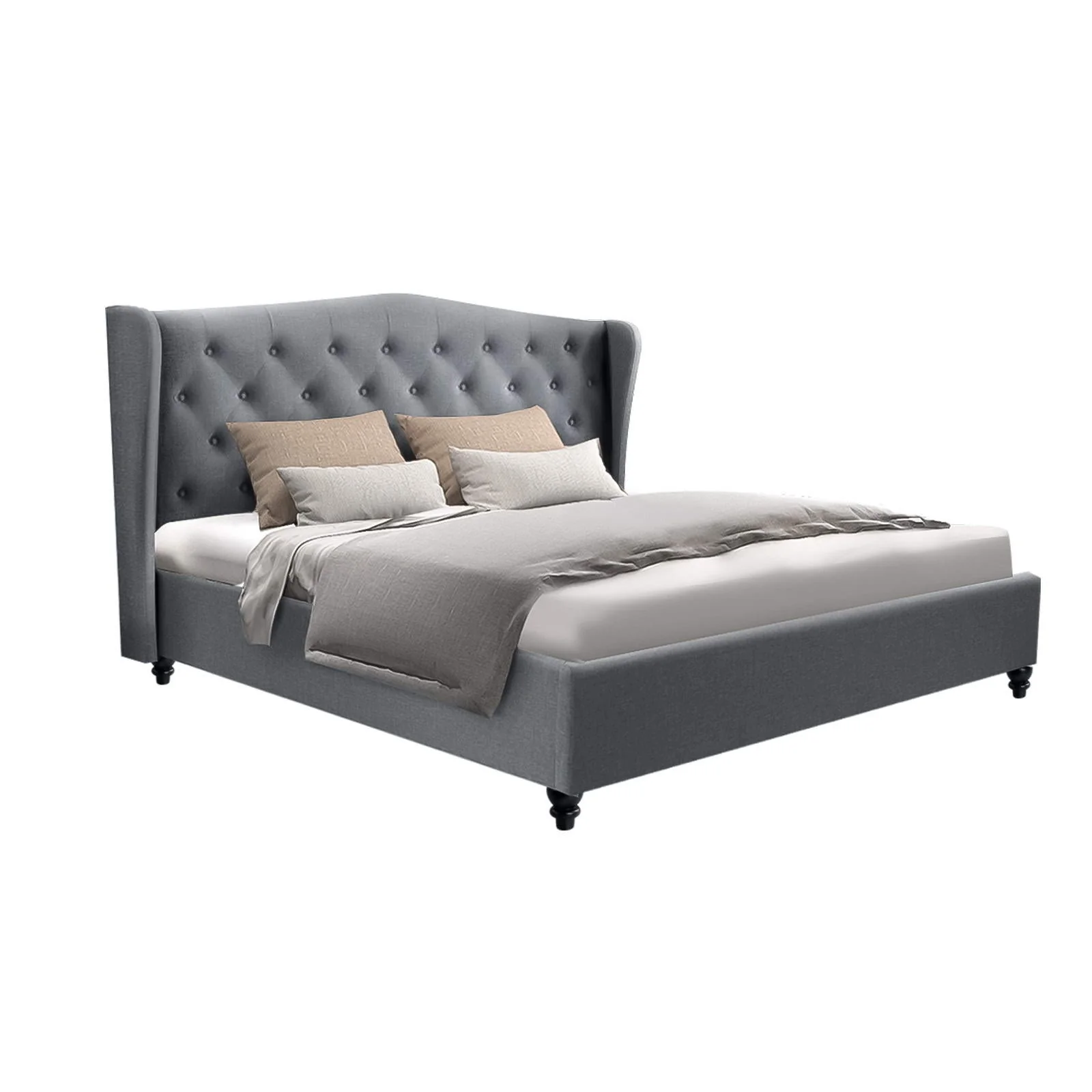 Sphene 24cm Bed & Mattress Package - Grey Queen - Nurns