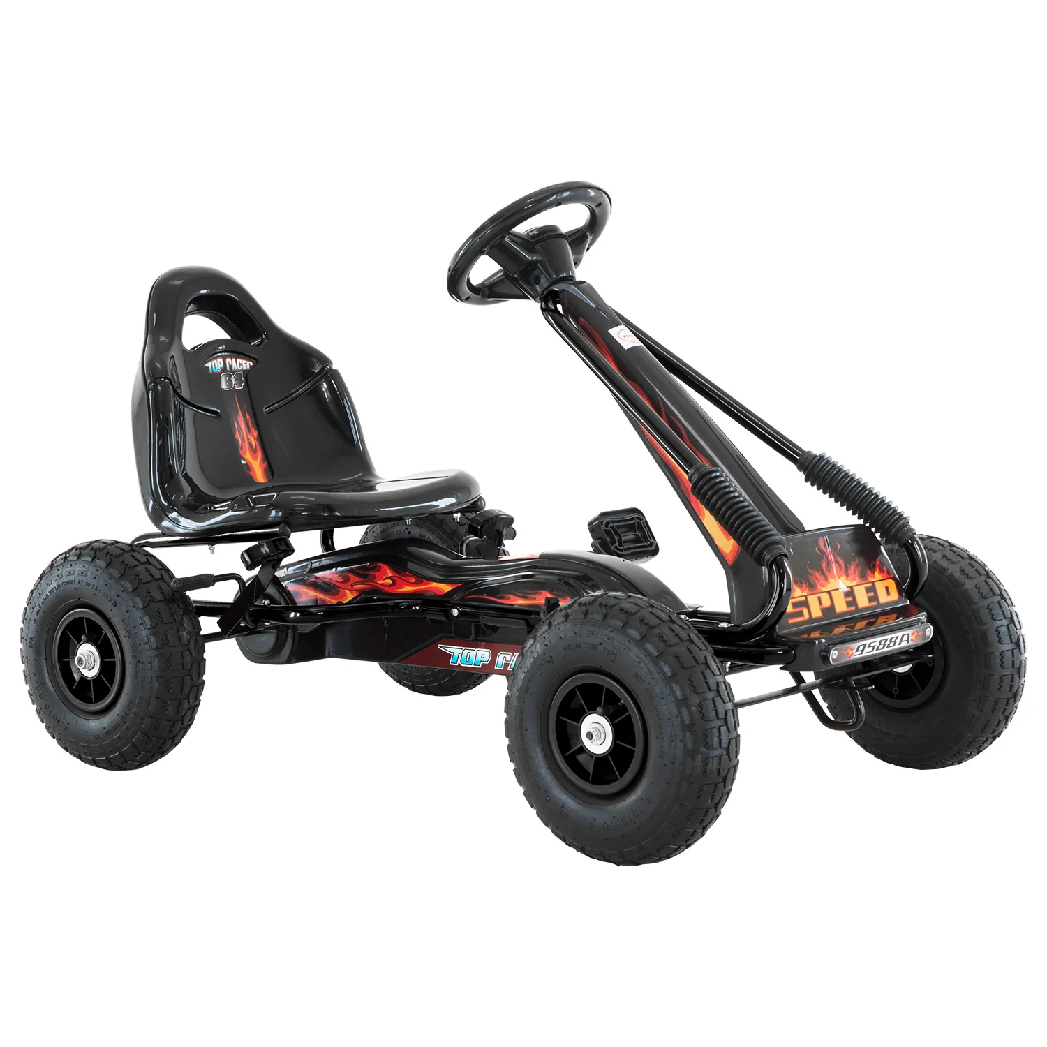 Kahuna G95 Kids Ride On Pedal-Powered Go Kart - Black - Nurns