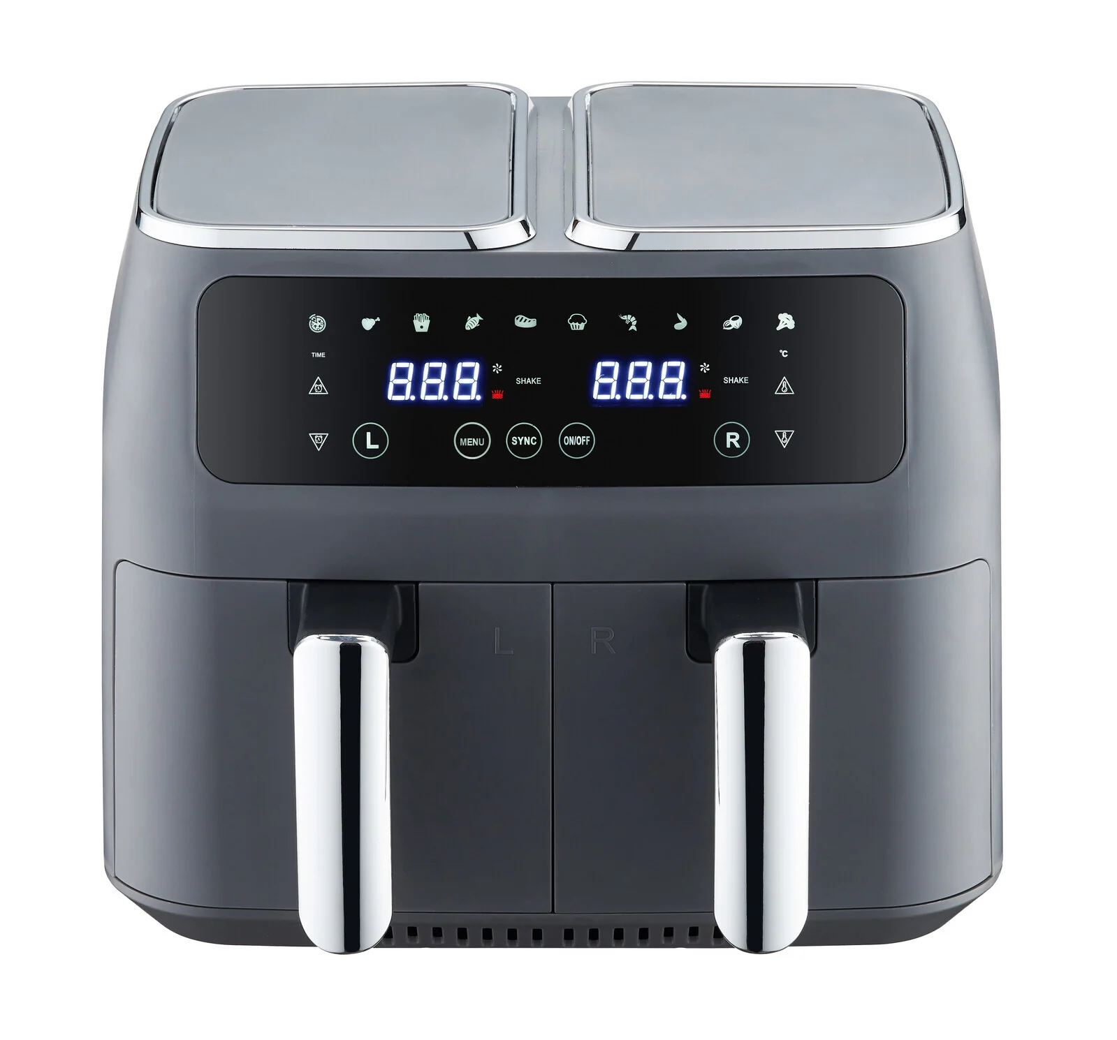 8L Dual Zone Digital Air Fryer with 200C, 10 Cooking Programs - Nurns
