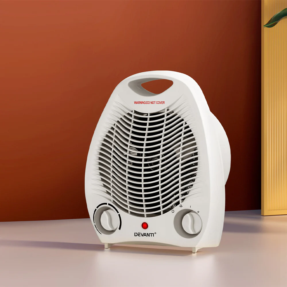 Electric Fan Heater 2000W - White - Nurns