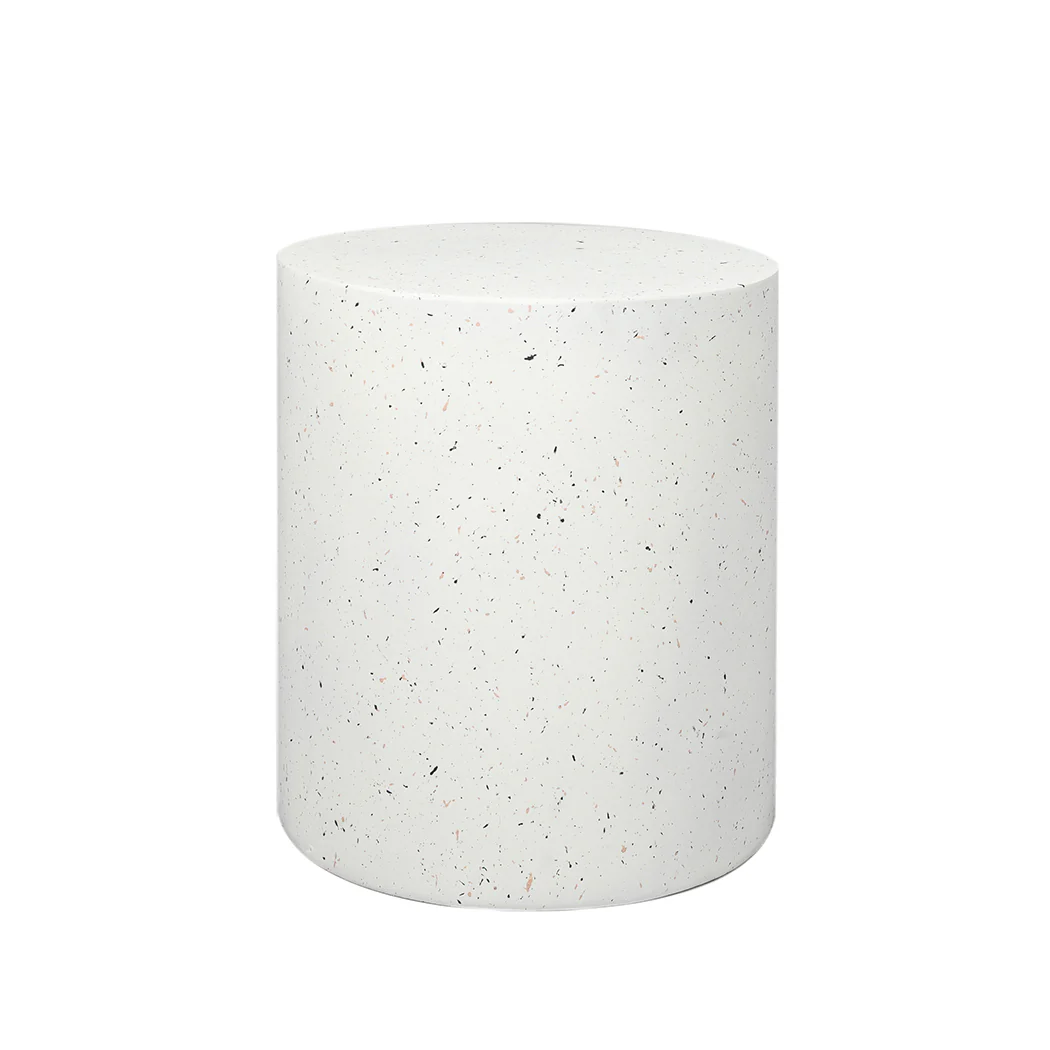 Ilithyia Side Table Terrazzo Round End - White - Nurns