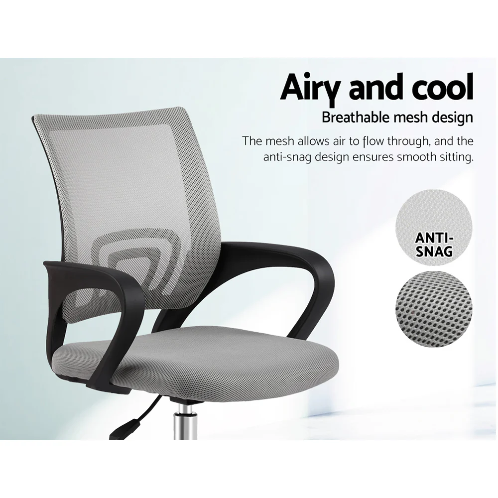 Artiss Mesh Office Chair Mid Back Grey - Nurns