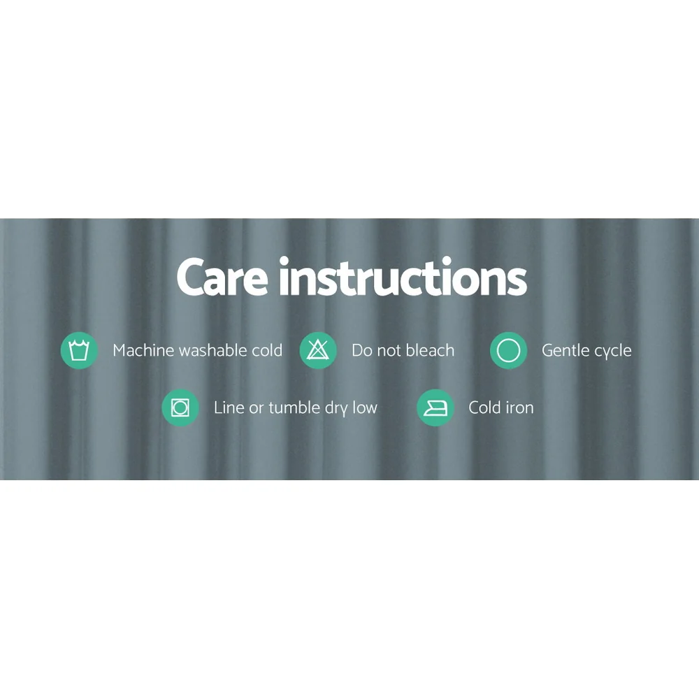 Set of 2 Blockout Curtains Blackout Window Curtain Eyelet 300x230cm Grey - Nurns