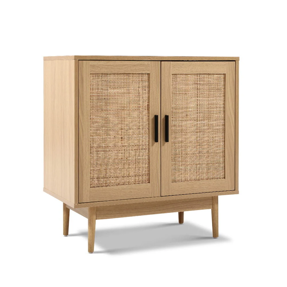 Rowan Rattan Buffet Sideboard 2 Doors - Oak - Nurns
