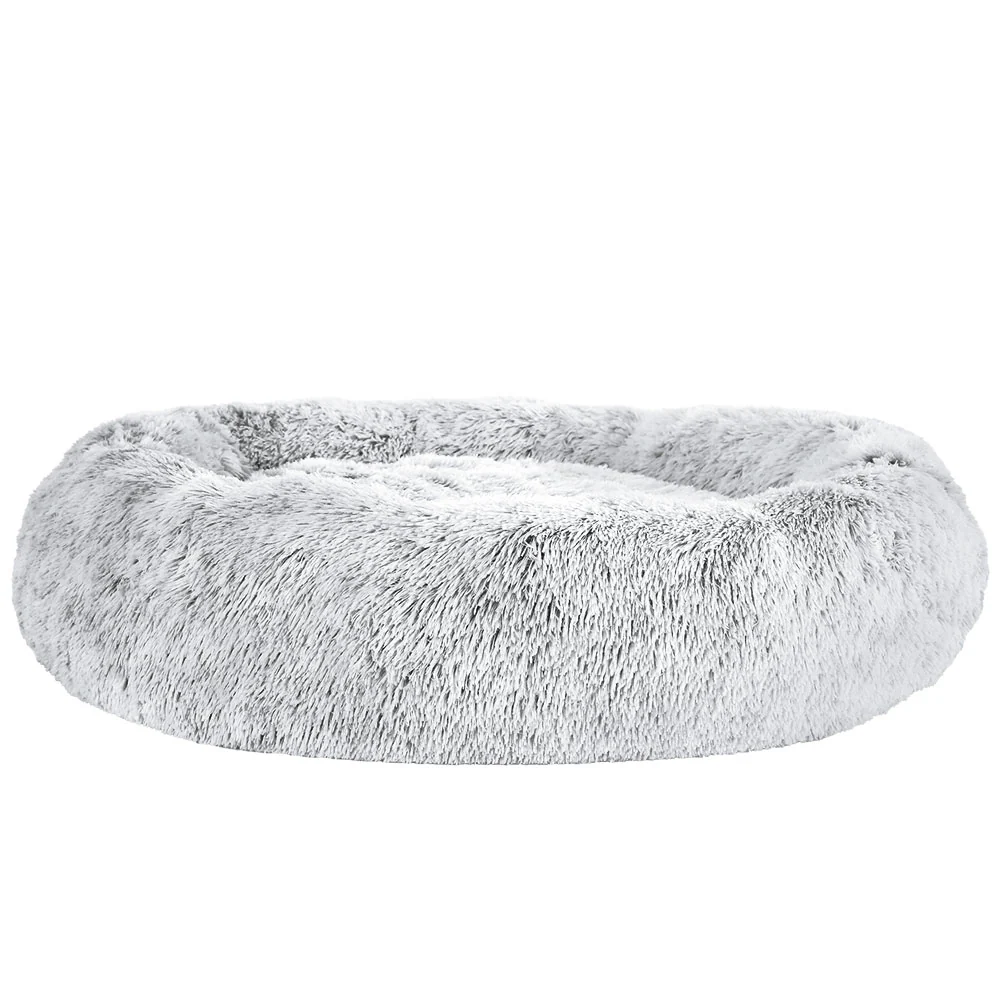 XLarge Dog Beds Pet 110cm Calming Soft Plush - Light Charcoal - Nurns