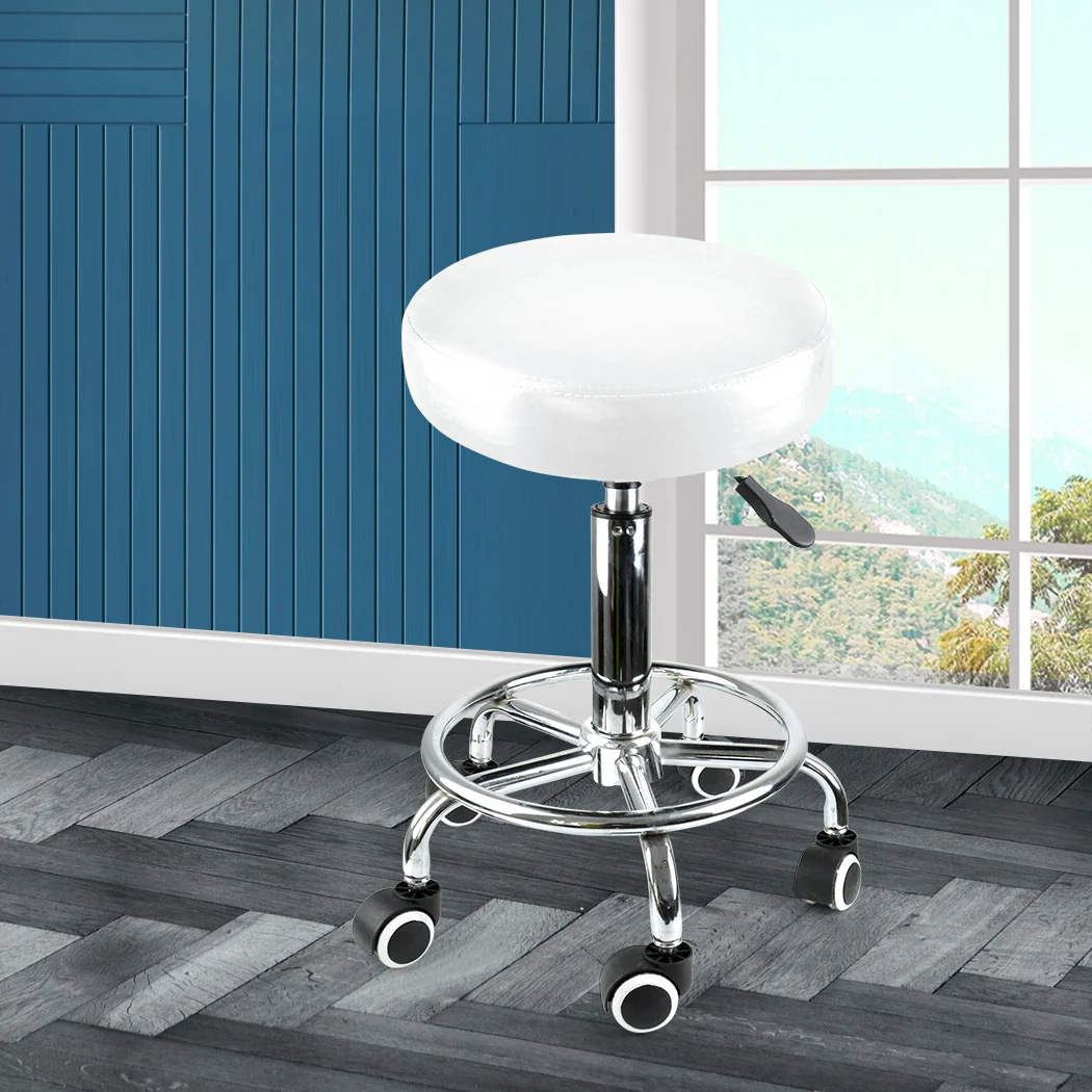 Bar Stools Swivel Salon Hairdressing Stool Barber Chairs Equipment Beauty White - Nurns