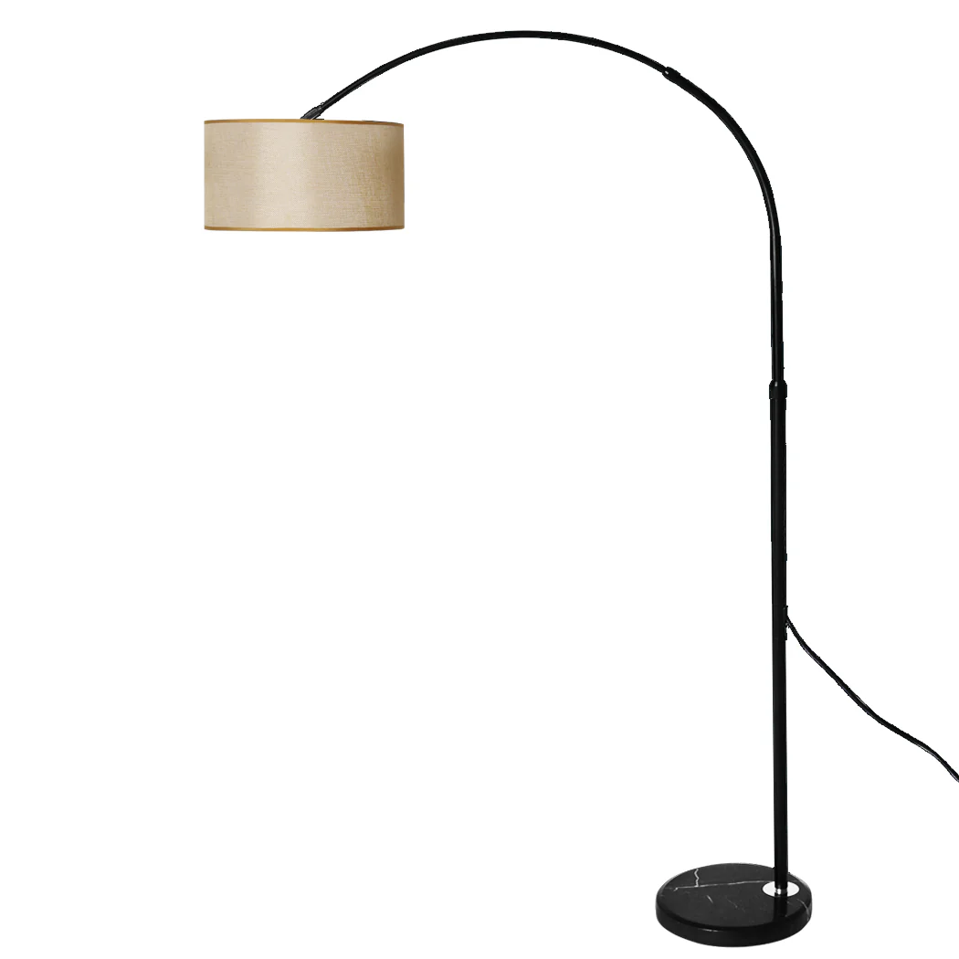 Modern LED Floor Lamp Reading Light Free Standing Height Adjustable Marble Base - Grey - Nurns