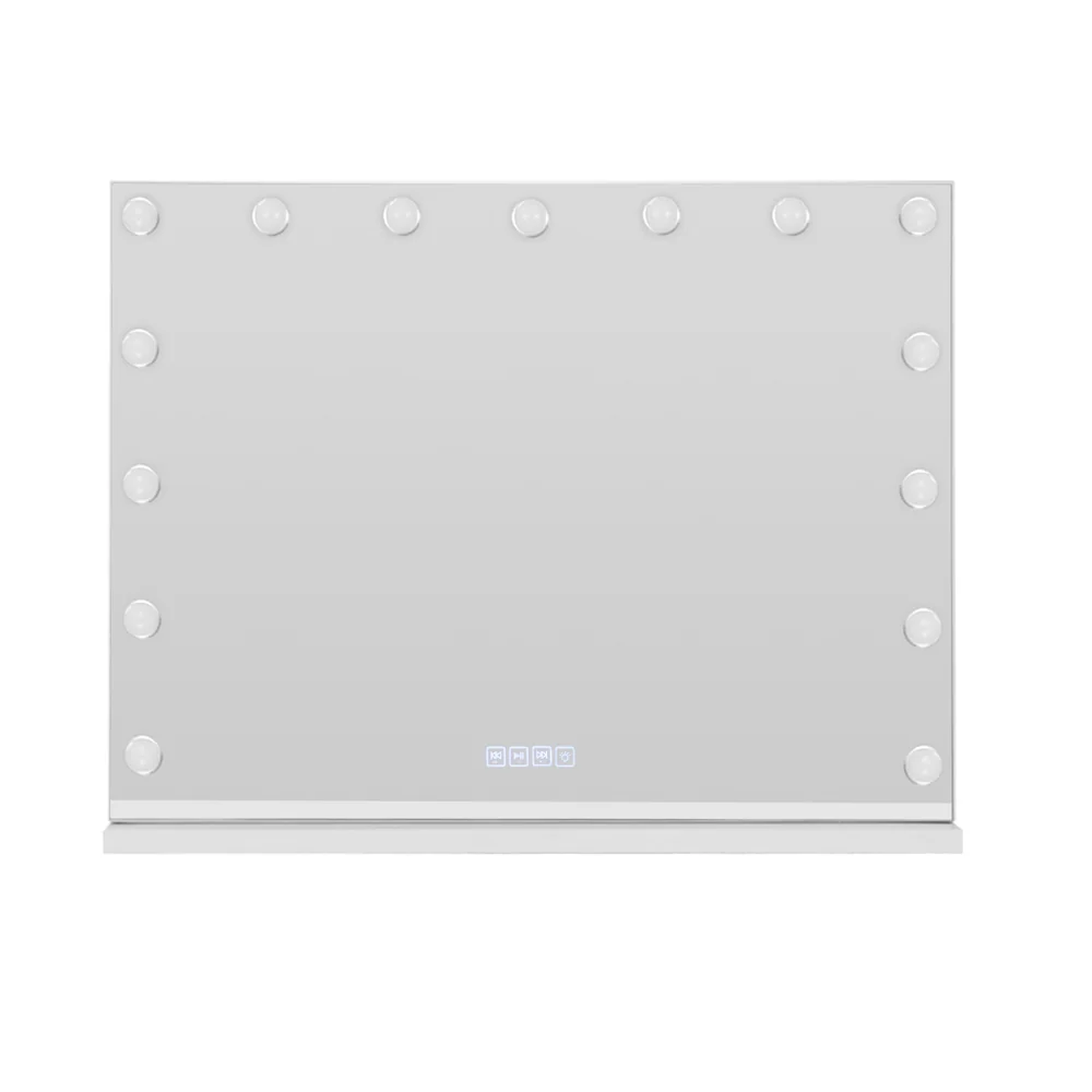 Bluetooth Makeup Mirror 80x58cm Hollywood with Light Vanity Wall 15 LED - Nurns
