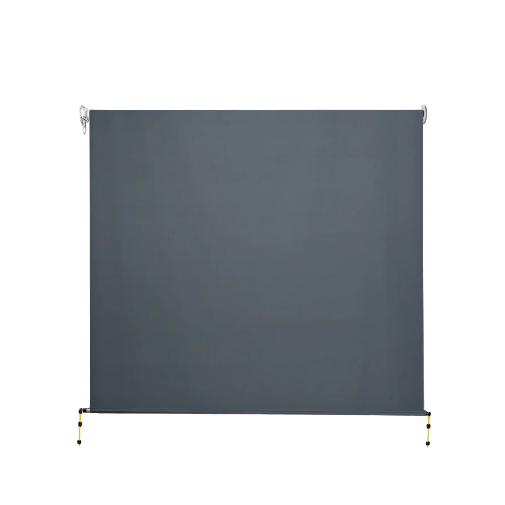 Instahut Outdoor Blinds Blackout Roll Down Awning Window Shade 2.4x2.5M Grey - Nurns