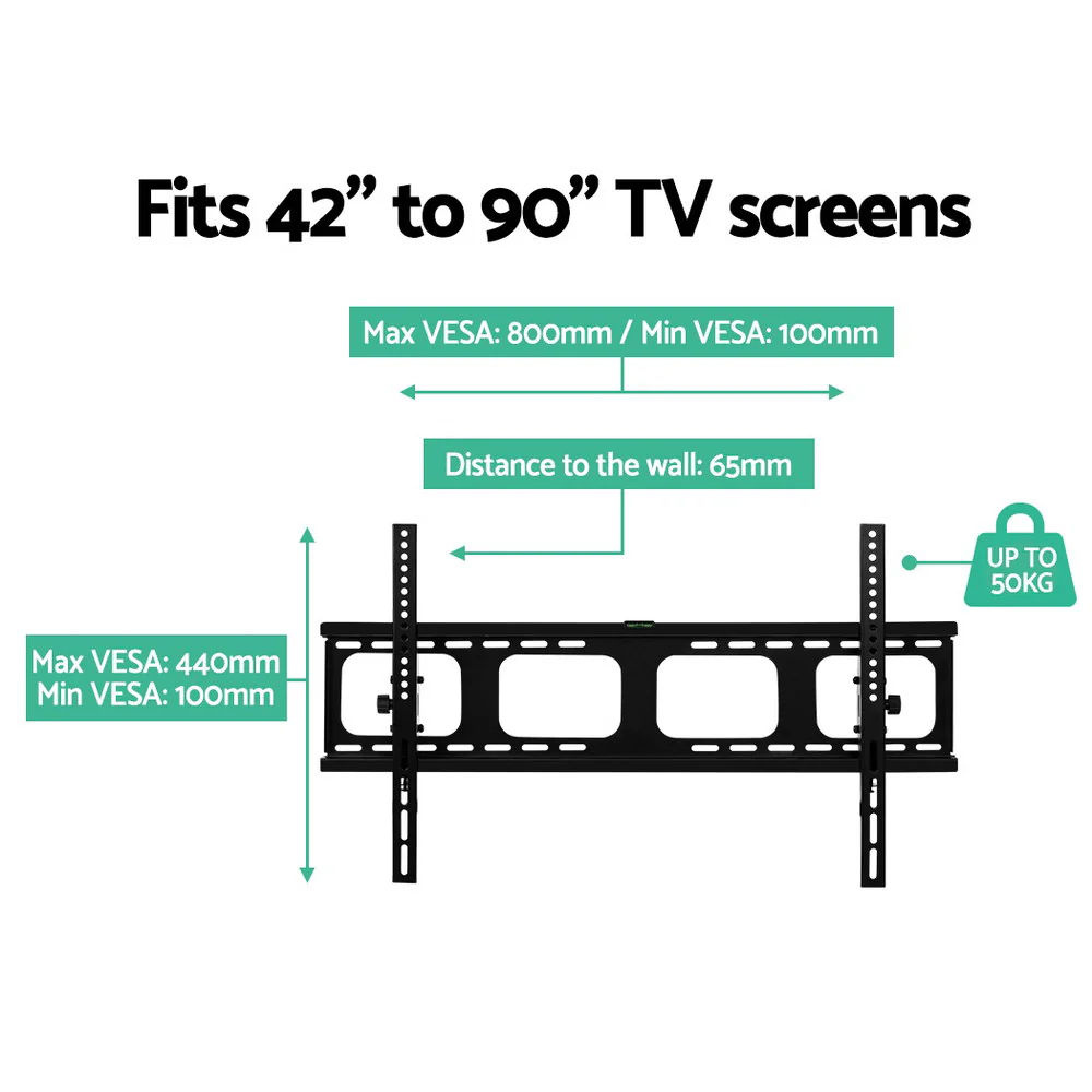 TV Wall Mount Bracket Tilt Flat Slim LED LCD Plasma 42 55 65 75 90 inch - Nurns