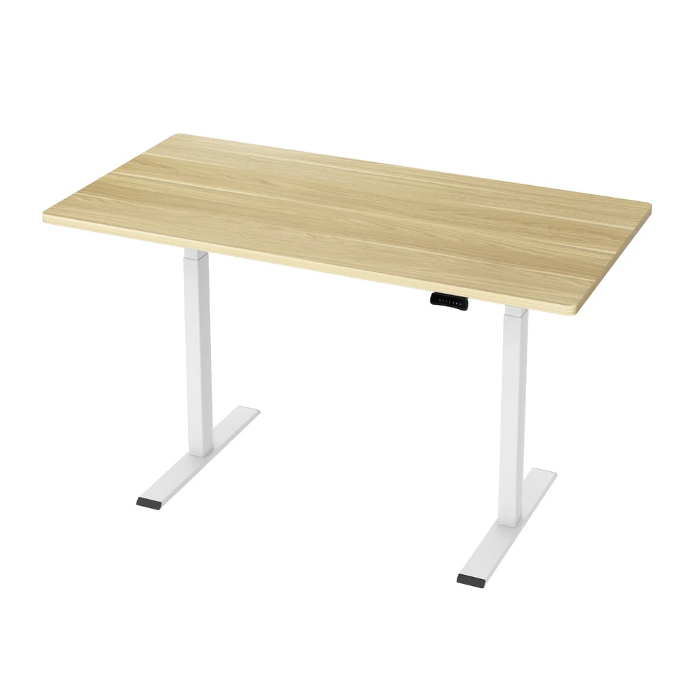 Artiss Standing Desk Motorised Dual Motor 140cm White Oak - Nurns