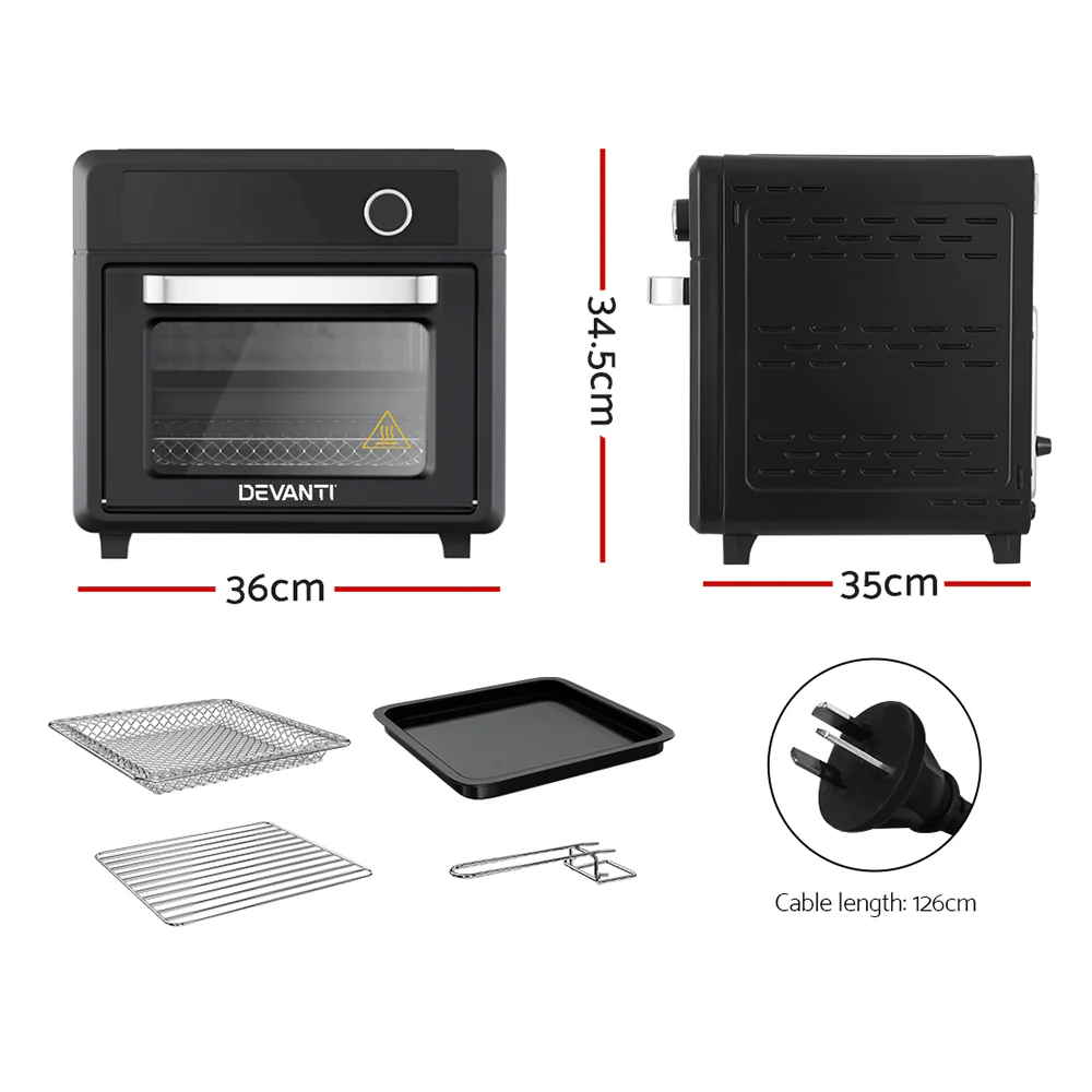 Devanti Air Fryer 20L LCD Fryers Oven - Nurns