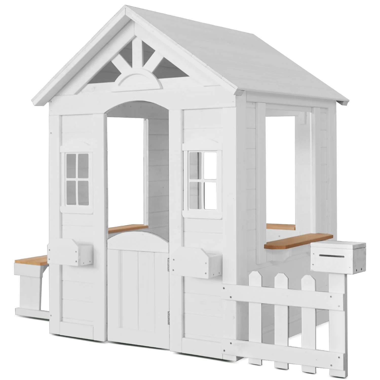 Kids Teddy V2 Cubby House White - Nurns