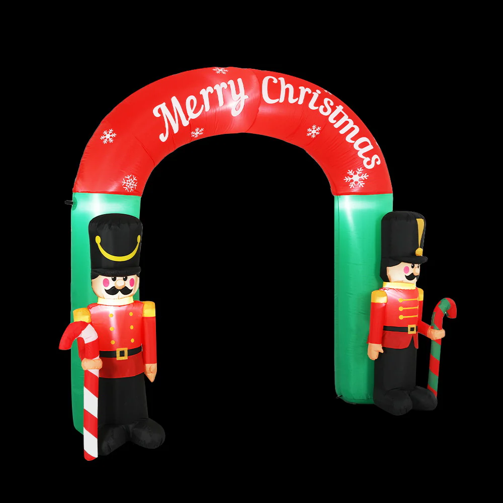 Archway Nutcracker Christmas Inflatable Illuminated Xmas Decorations - 3M - Nurns
