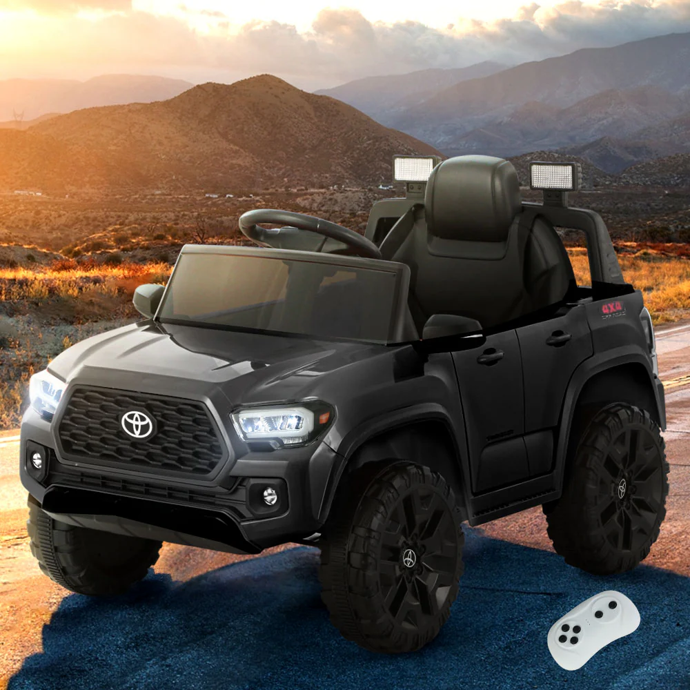 Toyota Ride On Car Kids Electric Toy Cars Tacoma Off Road Jeep 12V Battery - Black - Nurns