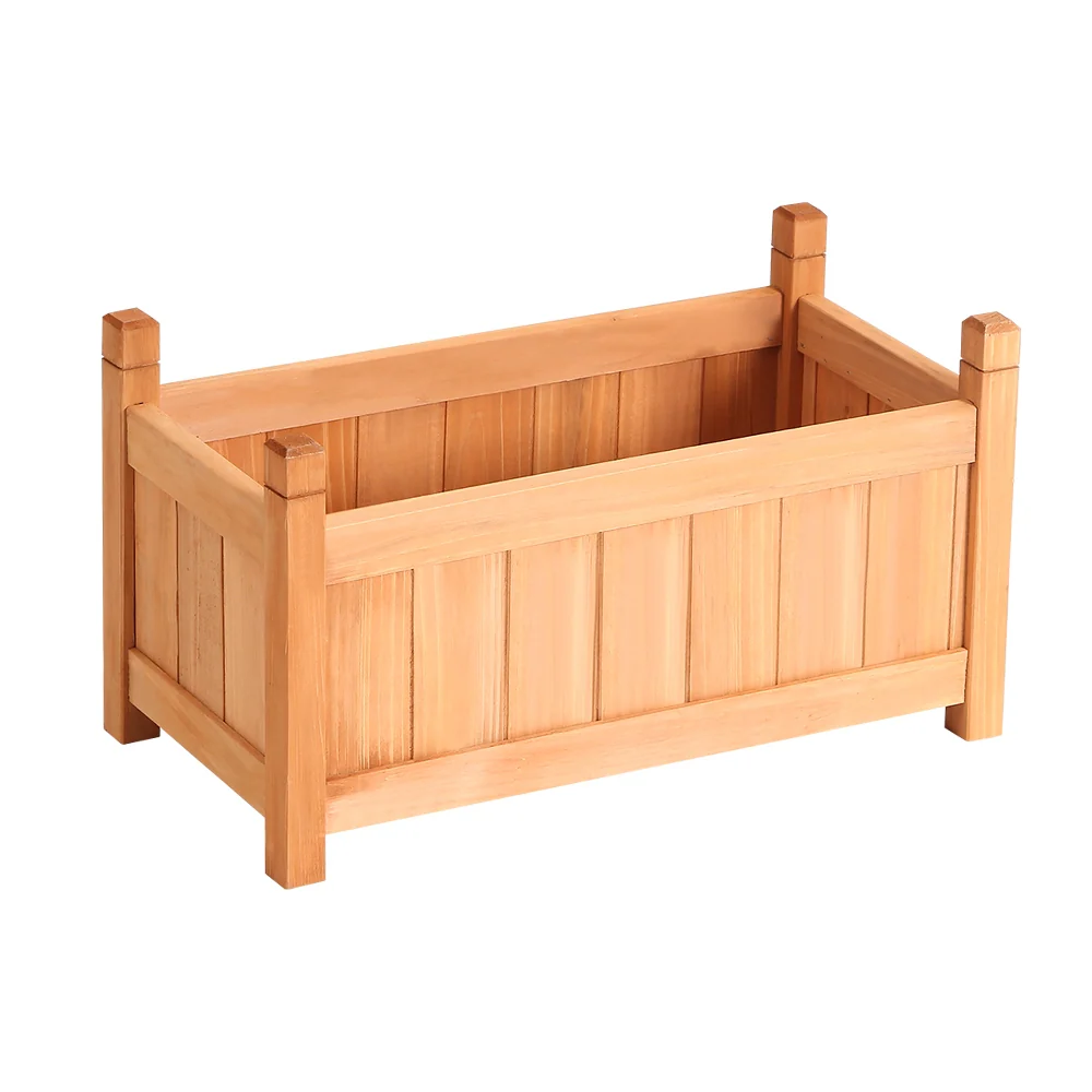 Garden Bed 60x30x33cm Wooden Planter Box Raised Container Growing - Nurns