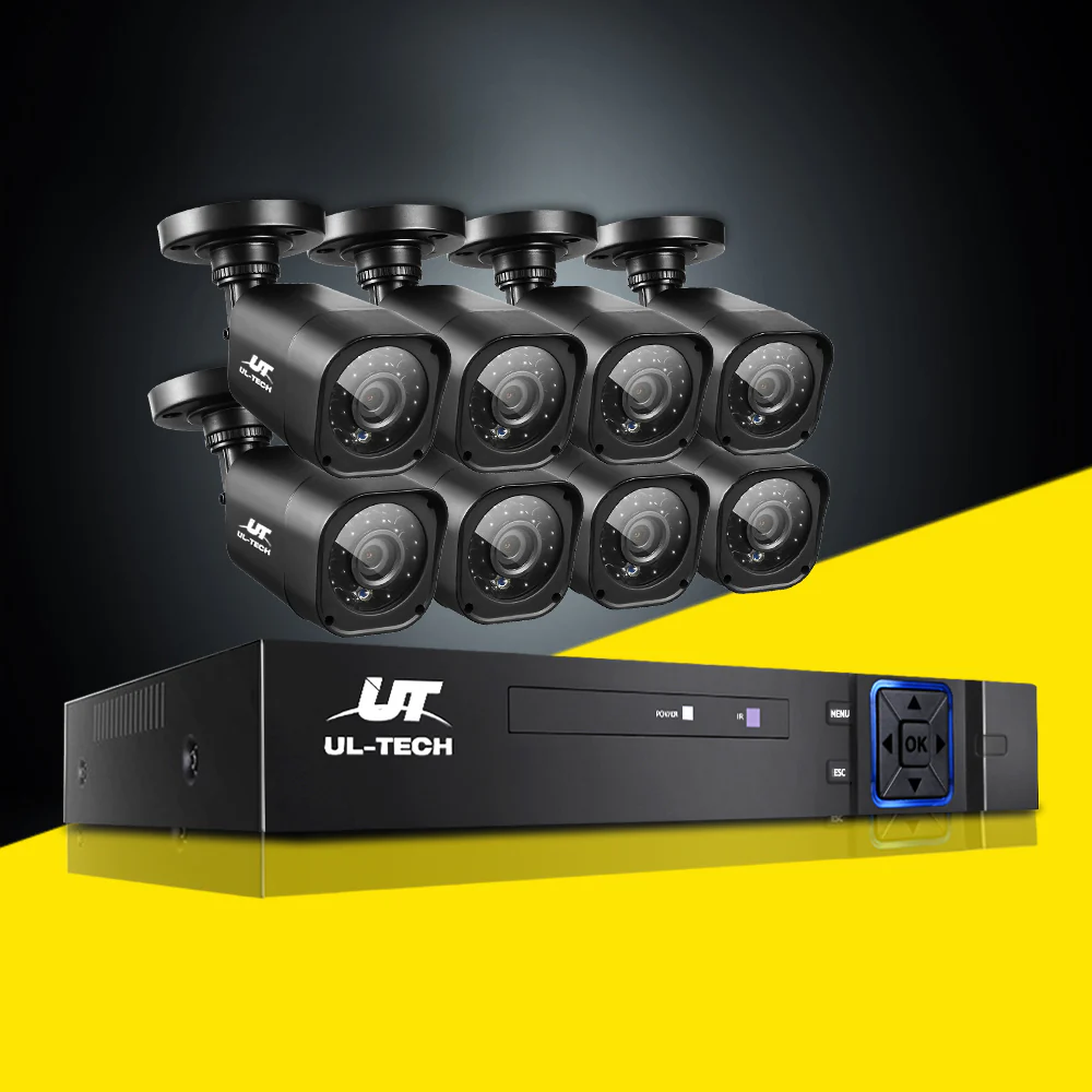 CCTV Security System 8CH DVR 8 Cameras 1080p - Nurns