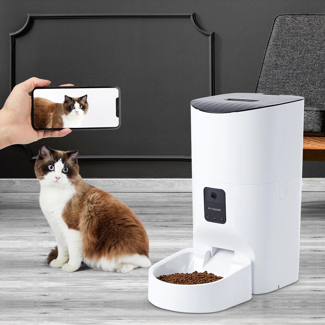 Smart Pet Feeder Camera Dog Cat Automatic Food Dispenser Portable Remote Bowl - Nurns