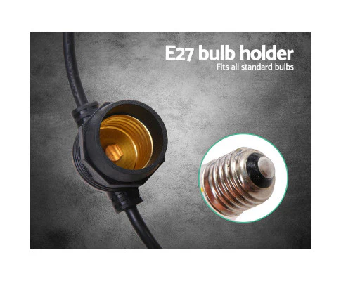 74m LED Festoon String Lights Outdoor Christmas Wedding Waterproof Garden Decor - Nurns