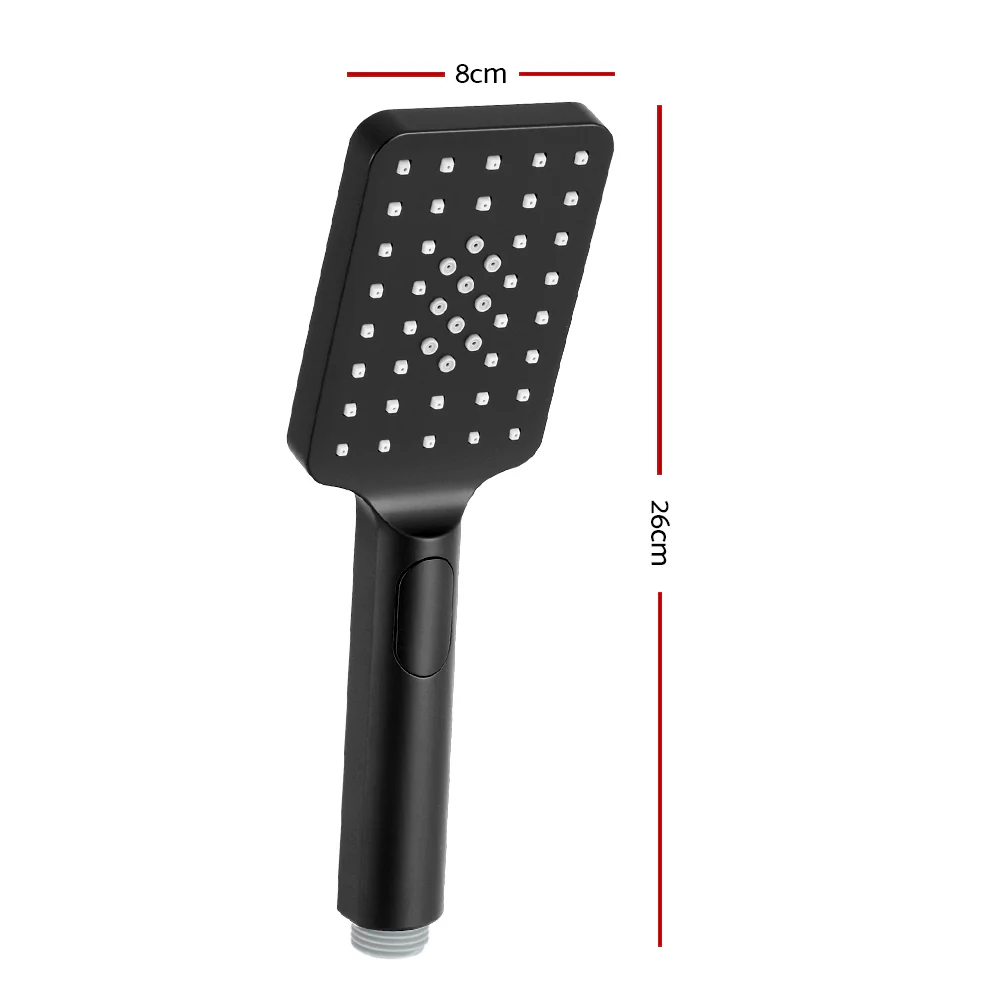 Handheld Shower Head 3.1'' High Pressure 3 Spray Modes Square - Black - Nurns