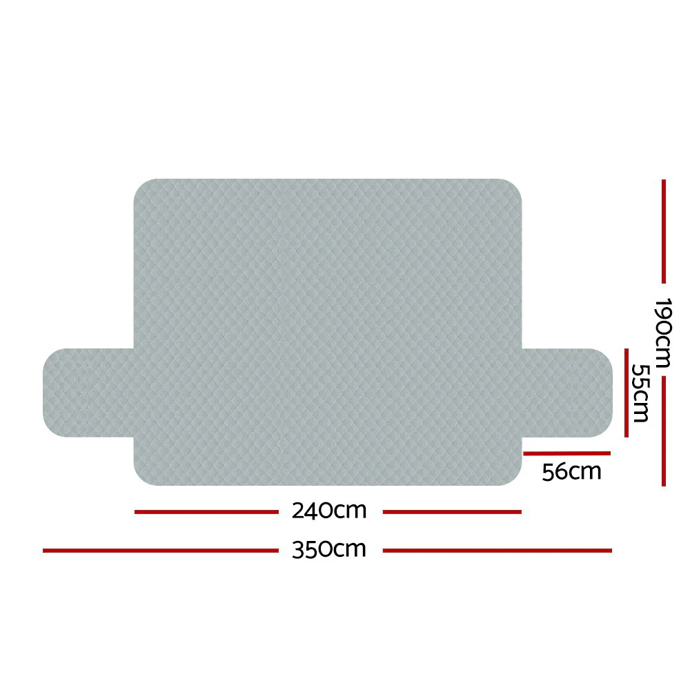 Sofa Cover Quilted Couch Covers 100% Water Resistant 4-Seater Grey - Nurns