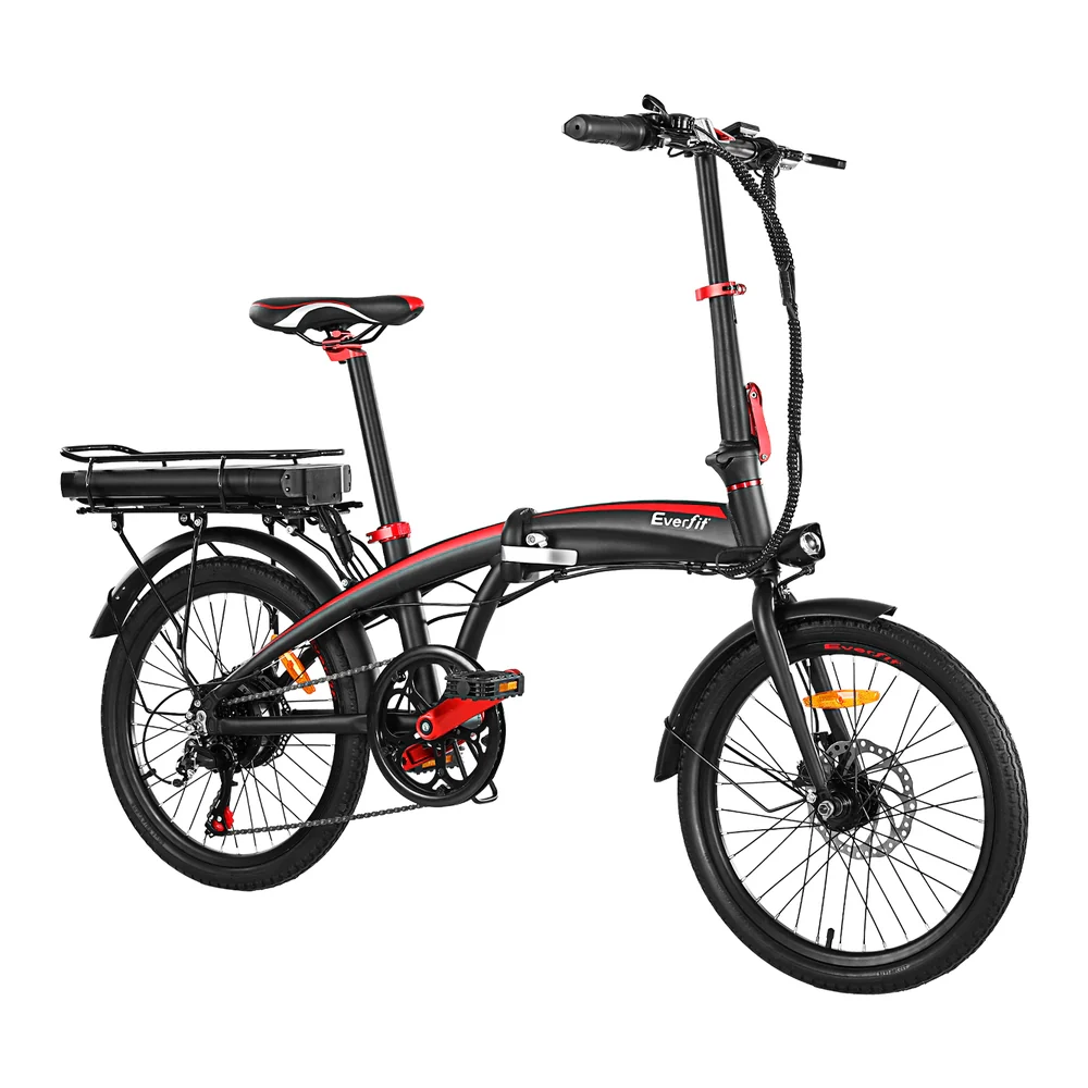 Everfit Folding Electric Bike Urban City Bicycle eBike Rechargeable Battery 250W - Nurns