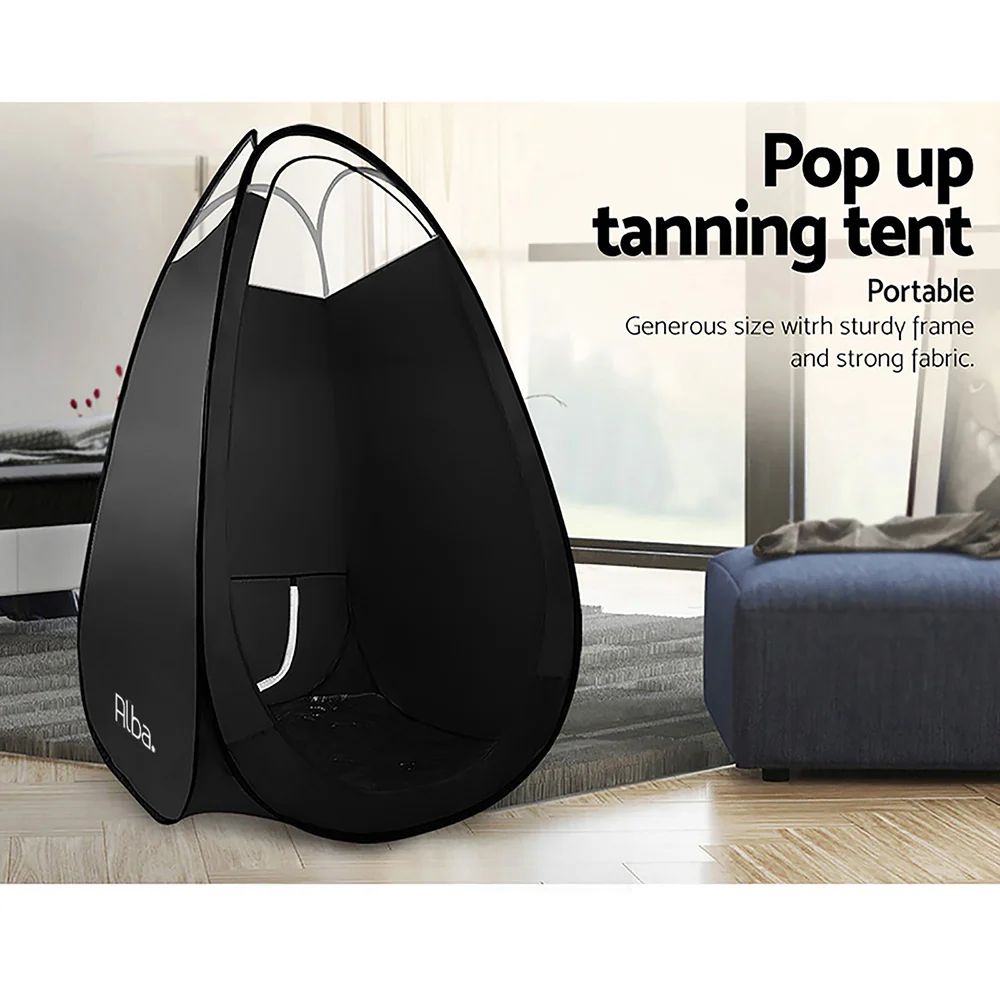Portable Pop Up Tanning Tent - Black - Nurns