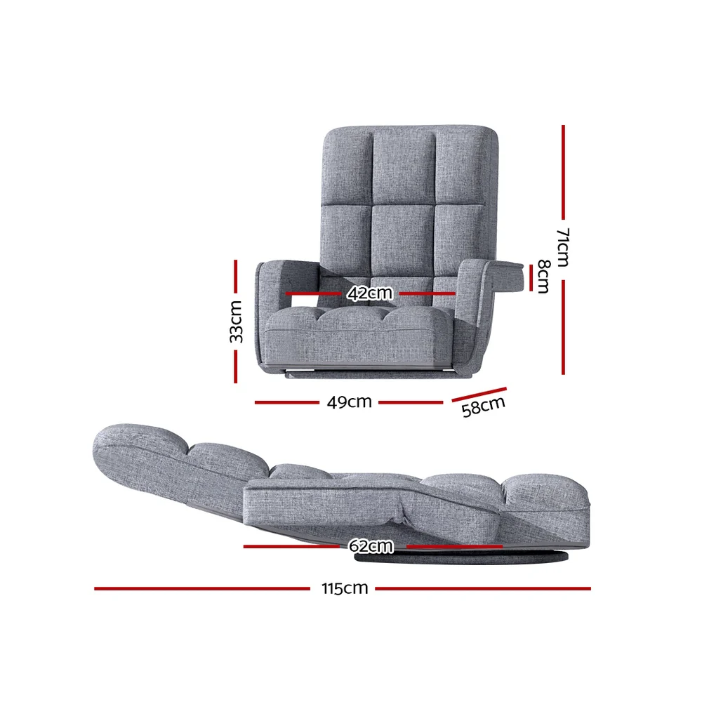 Maria Floor Chair Lounge Sofa Swivel - Grey - Nurns