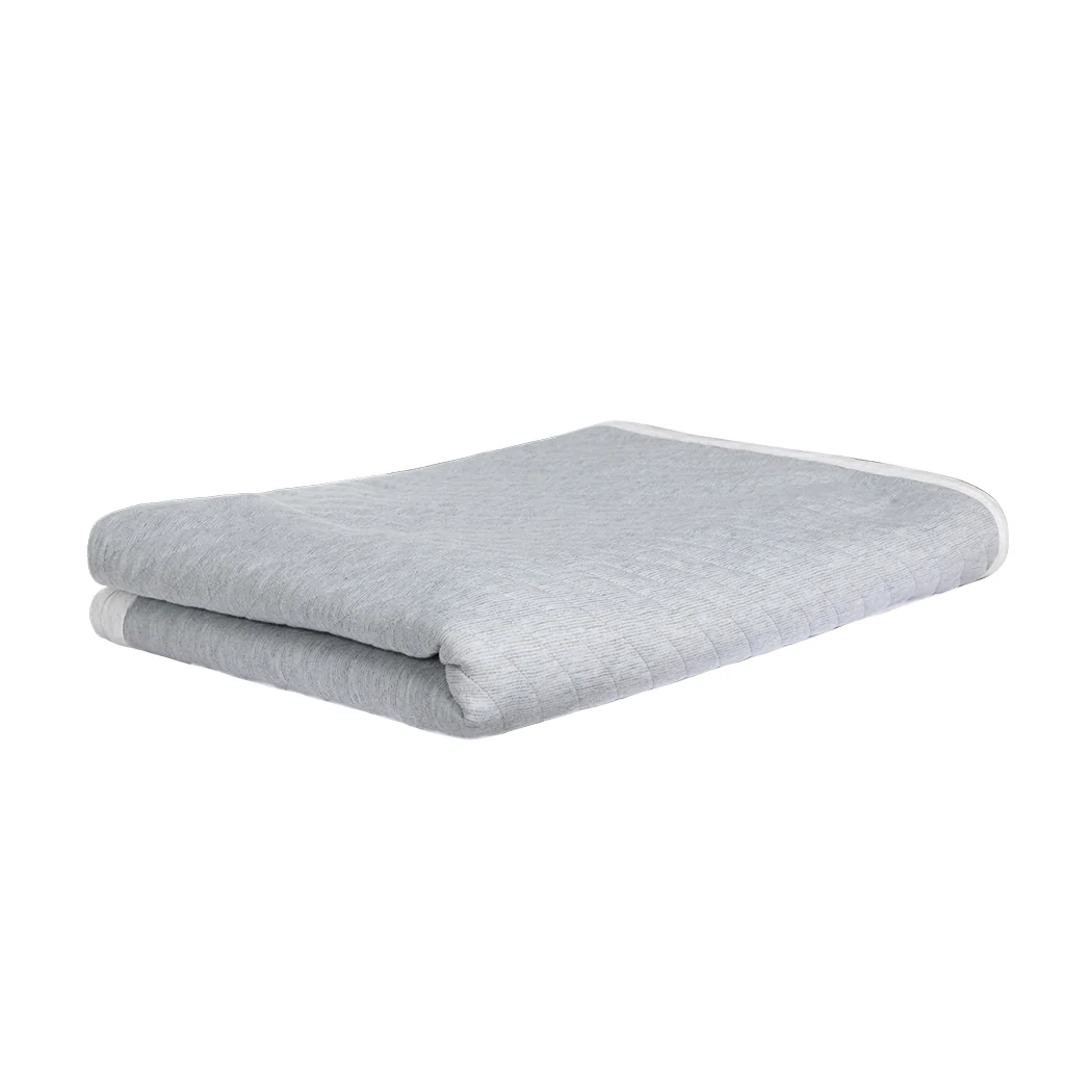 Wylie Throw Soft Blanket Cool Summer Sofa Bedsheet Rug Luxury Reversible Single - Grey - Nurns
