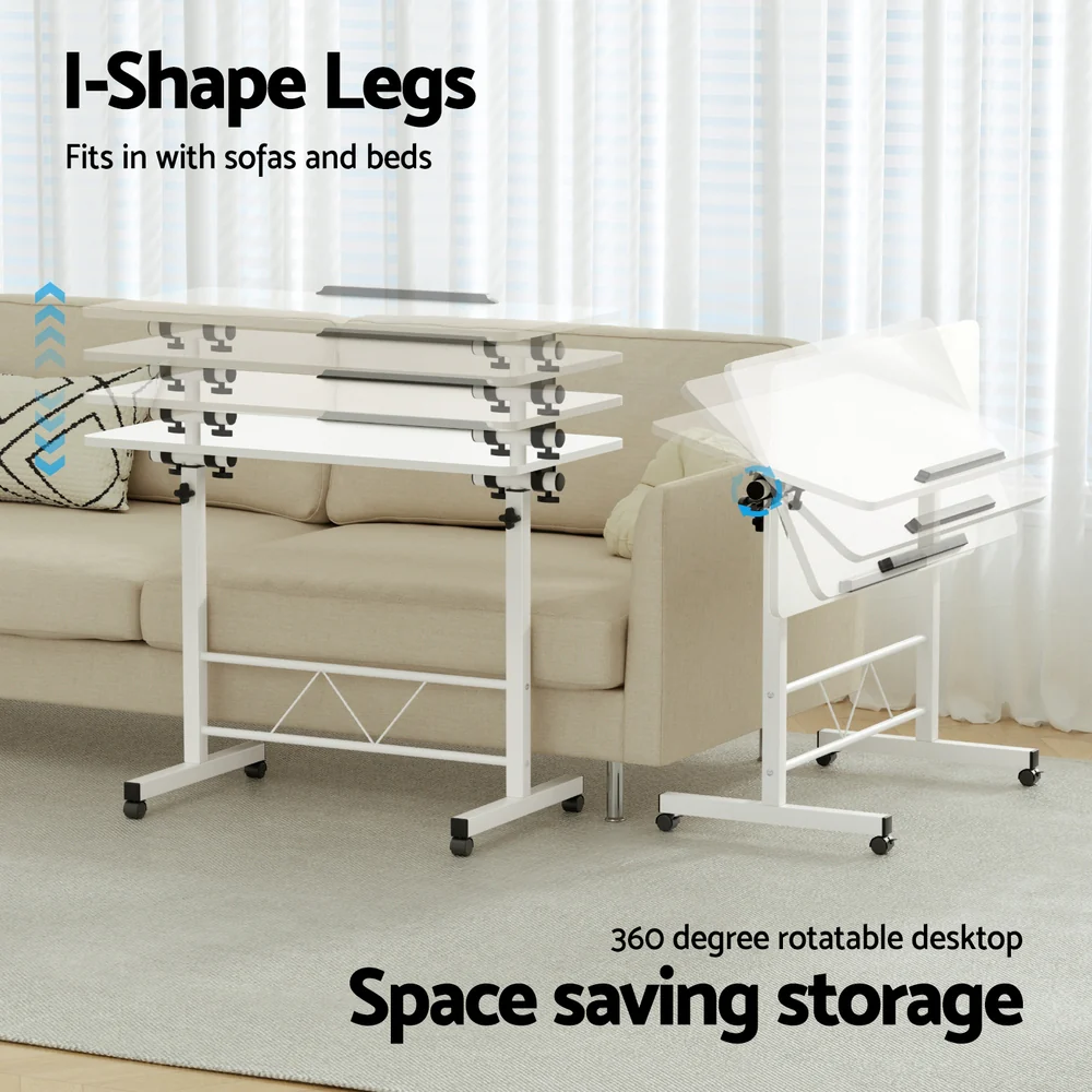 Artiss Laptop Desk Table Adjustable 80cm White - Nurns