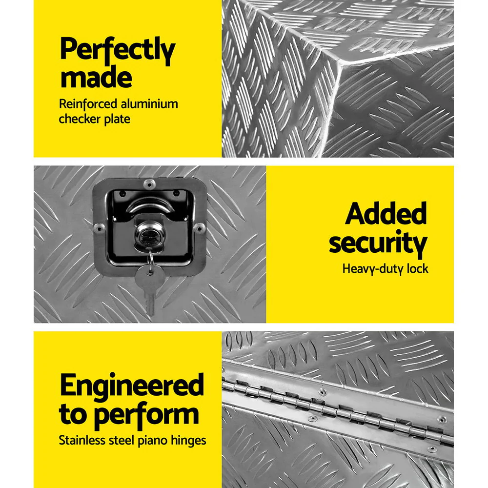 Pair of Under Tray Undertray Tool Box Aluminium Alloy Underbody Toolbox - Nurns