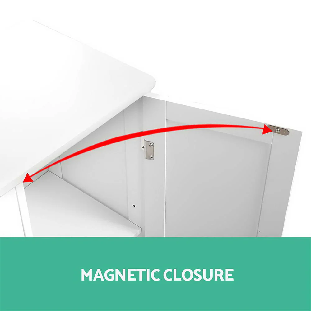 Bathroom Tallboy Storage Cabinet - White - Nurns