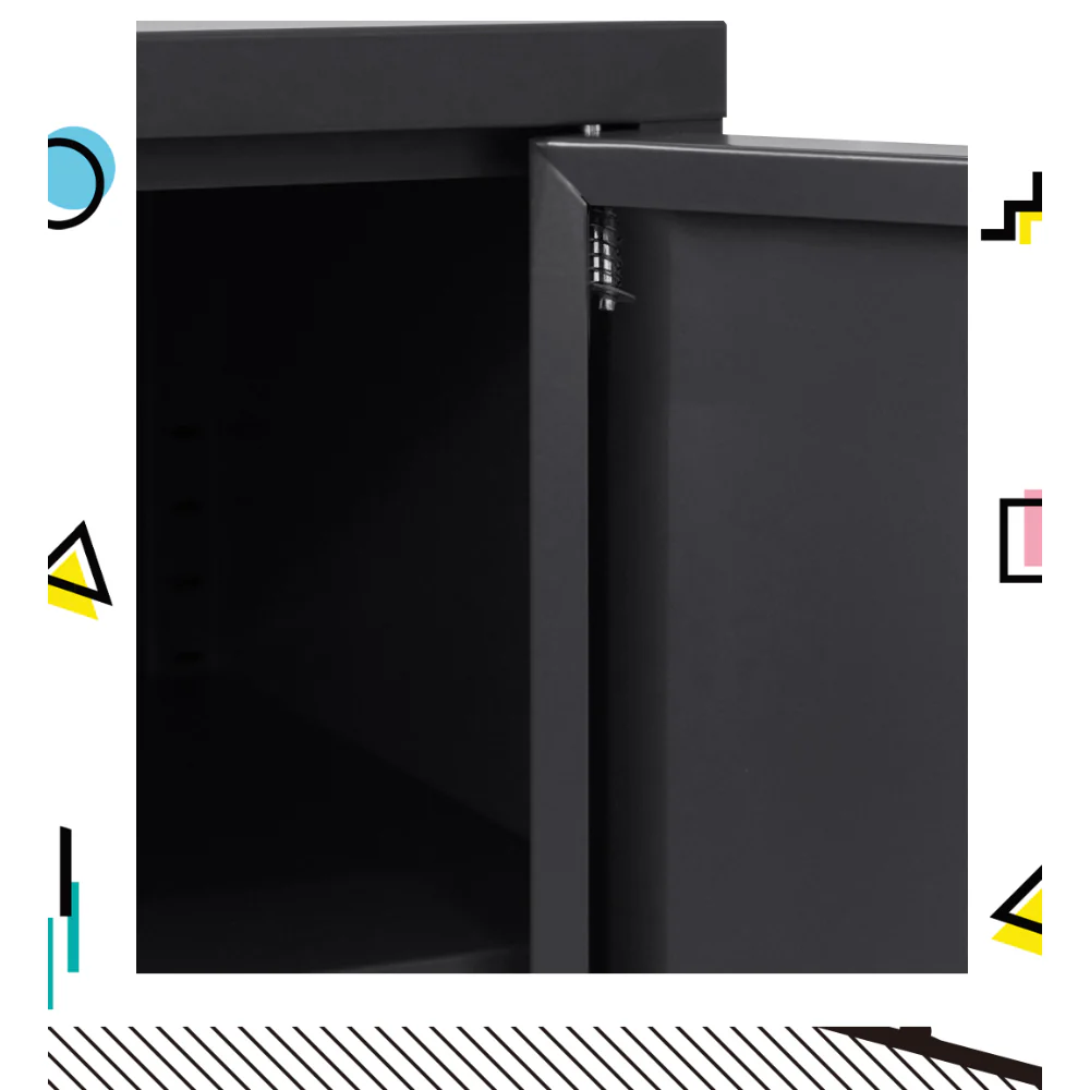 Magnus Buffet Sideboard Metal Cabinet - Charcoal - Nurns