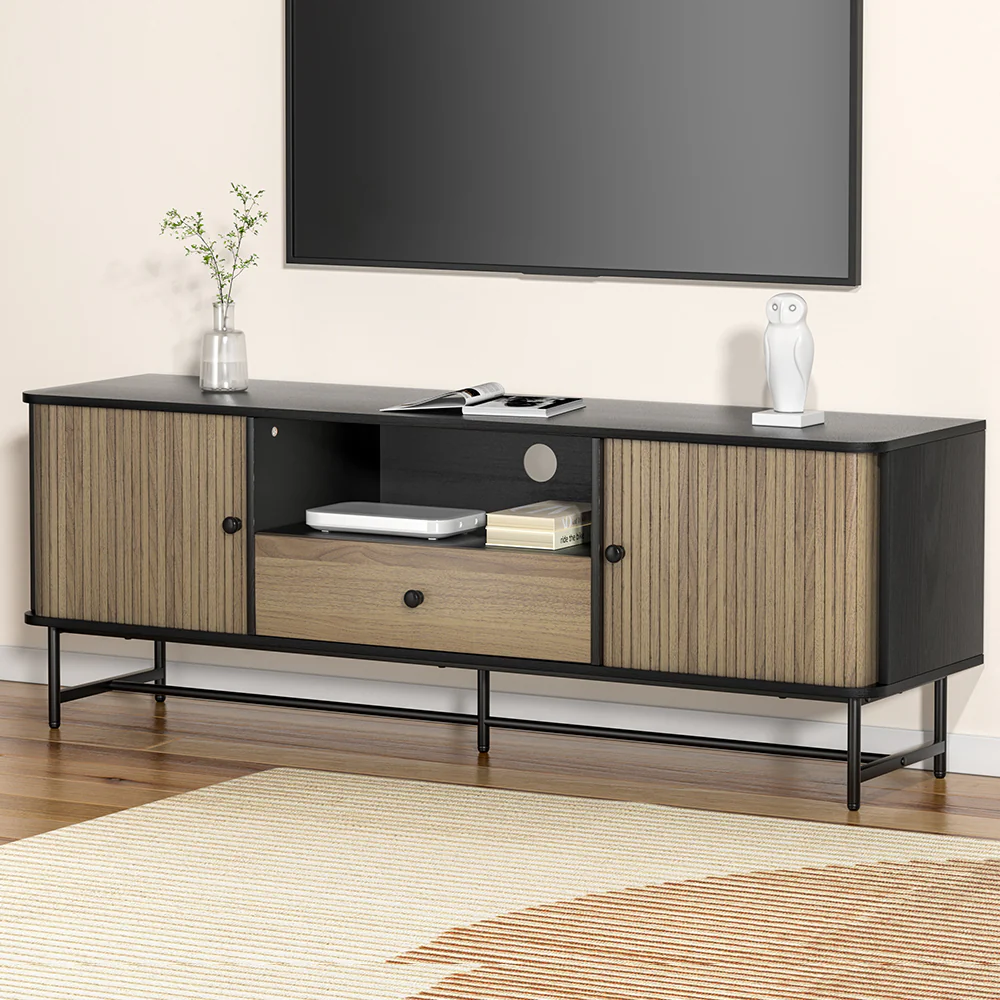 Mario 150cm Entertainment Unit TV Cabinet - Black - Nurns