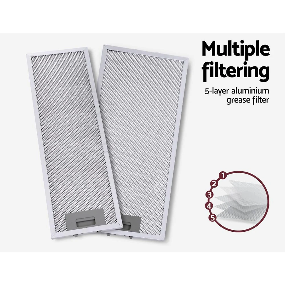 Devanti 600mm Range Hood 60cm Slide out Rangehood Stainless Steel - Nurns