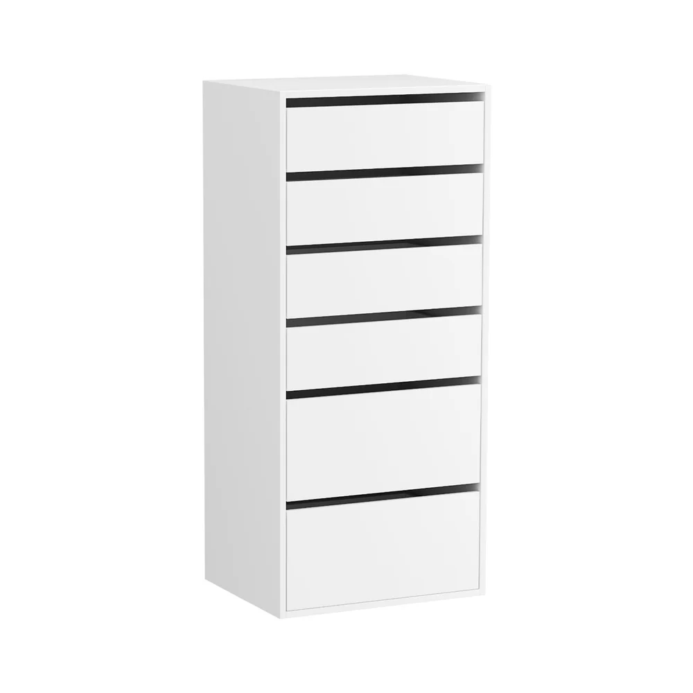 Artiss 6 Chest of Drawers Dresser Tallboy - White - Nurns