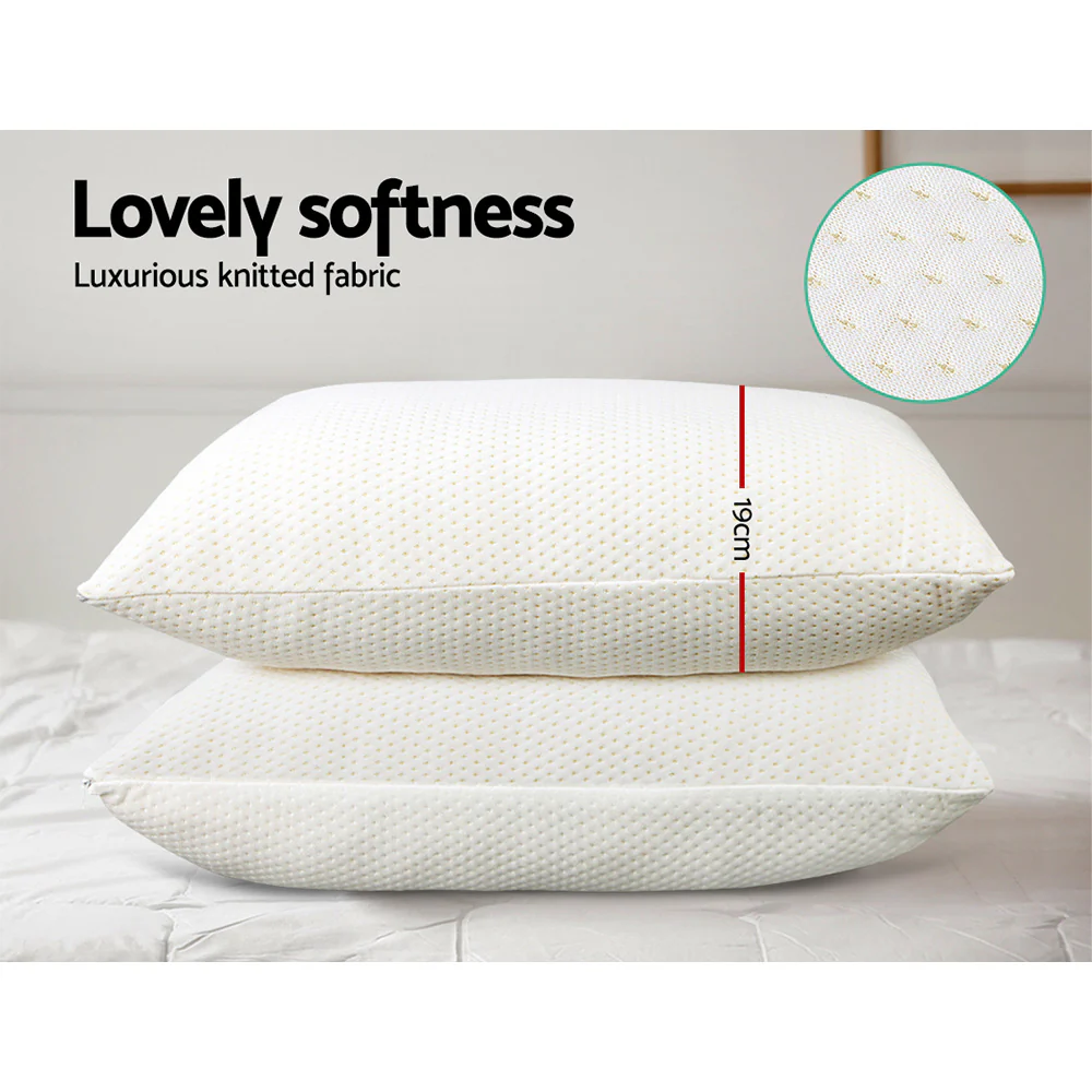 Set of 2 Memory Foam Pillow 19cm Thick - Nurns