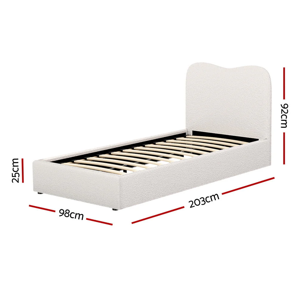 Grace Bed & Mattress Package with 32cm Mattress - Beige Single - Nurns