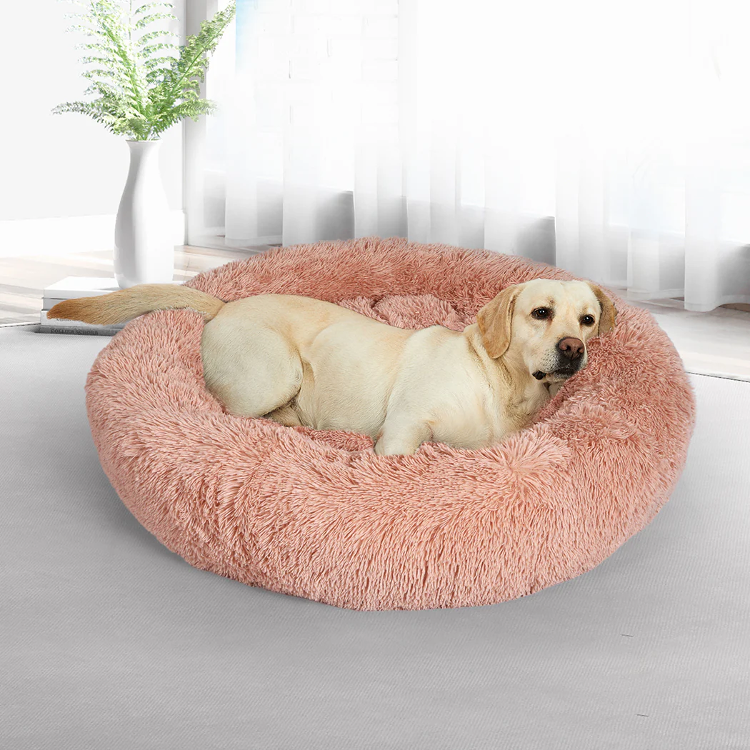 MEDIUM Dog Beds Pet Nest Calming Donut - Pink - Nurns