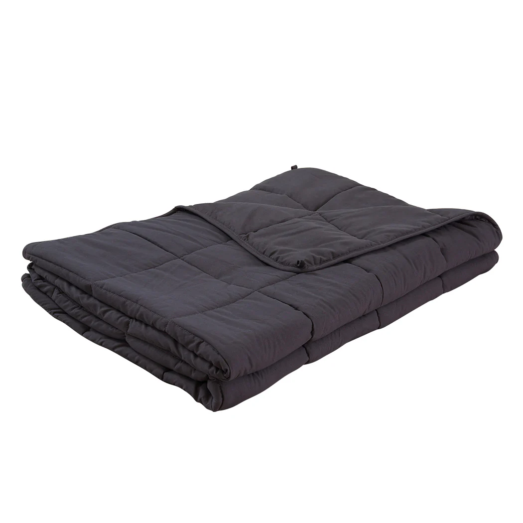 Winslow Weighted Soft Blanket 9KG Promote Deep Sleep Anti-Anxiety Single - Dark Grey - Nurns